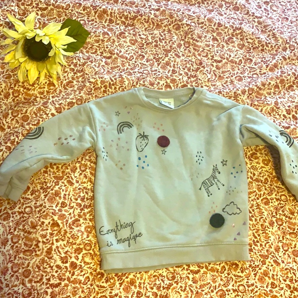 Zara pompom gray sweater